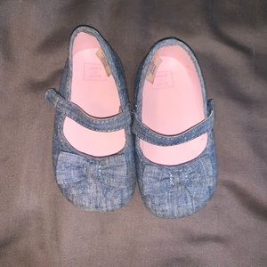 Janie and Jack Chambray Crib Shoe